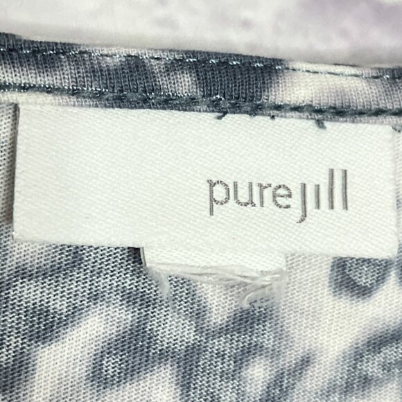 Pure Jill by J. Jill Small S Gray White Tie Dye Cotton Modal Knit Pullover Dress - Picture 3 of 4